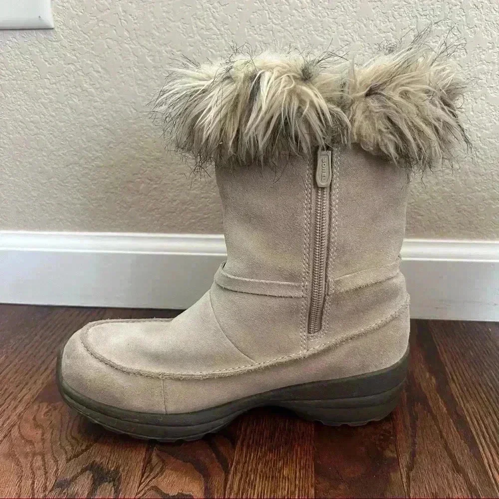 Sorel Northern Lite Tall Snow Boot Suede Faux Fur Tan NL1431-265 Zip Size 9